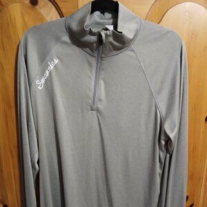 Swannies 1/4 Zip Pullover Men's Medium Gray Long Sleeve Performance Golf